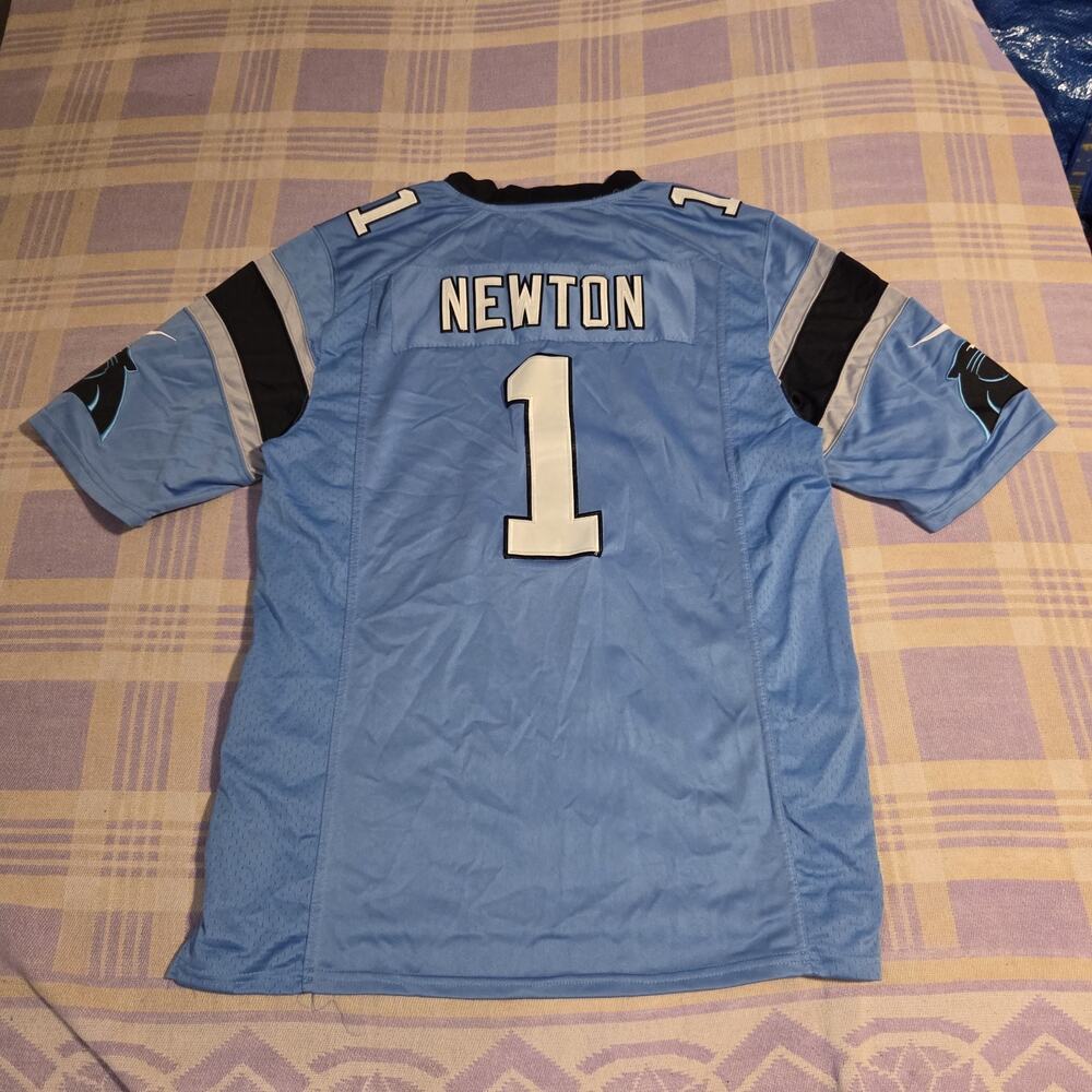Cam Newton #1 NFL Carolina Panthers Official On Field Nike Jersey Blue Large